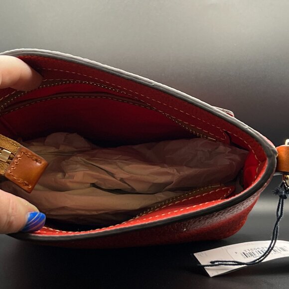 Dooney and Bourke Red Pebble Grain Small Zip Crossbody NWT - Picture 8 of 8